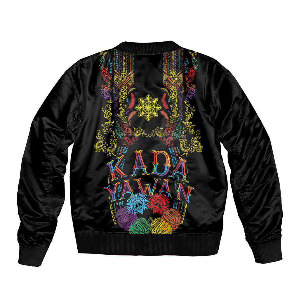 Philippines Kadayawan Festival Bomber Jacket Polynesian Tribal Art Barong Style