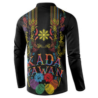 Philippines Kadayawan Festival Button Sweatshirt Polynesian Tribal Art Barong Style