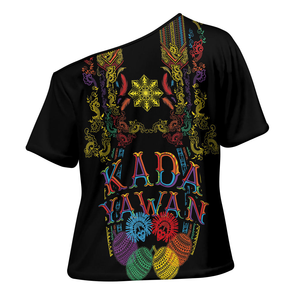 Philippines Kadayawan Festival Cross Shoulder Shirt Polynesian Tribal Art Barong Style