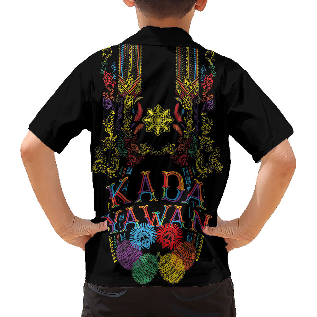 Philippines Kadayawan Festival Family Matching Off The Shoulder Long Sleeve Dress and Hawaiian Shirt Polynesian Tribal Art Barong Style LT03 - Polynesian Pride