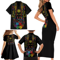 Philippines Kadayawan Festival Family Matching Short Sleeve Bodycon Dress and Hawaiian Shirt Polynesian Tribal Art Barong Style LT03 - Polynesian Pride