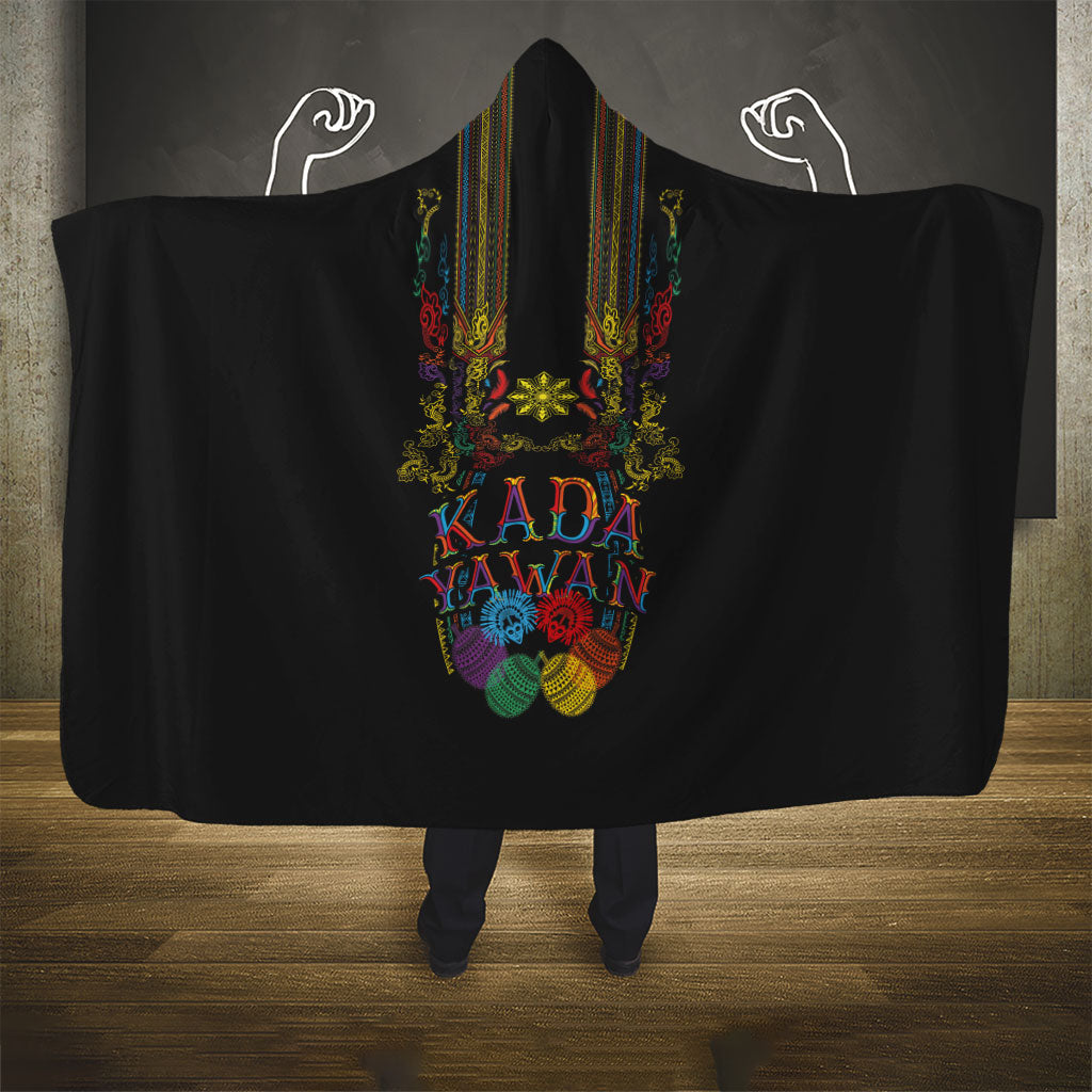 Philippines Kadayawan Festival Hooded Blanket Polynesian Tribal Art Barong Style