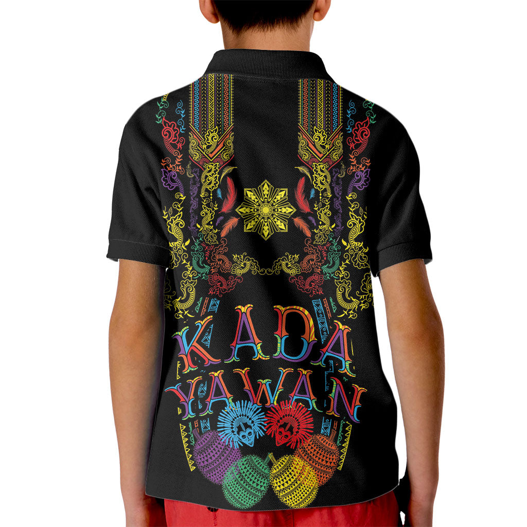 Philippines Kadayawan Festival Kid Polo Shirt Polynesian Tribal Art Barong Style