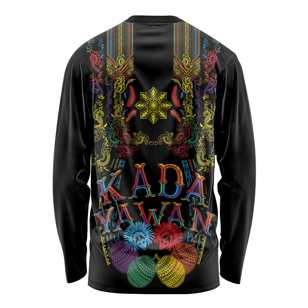 Philippines Kadayawan Festival Long Sleeve Shirt Polynesian Tribal Art Barong Style
