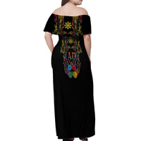 Philippines Kadayawan Festival Off Shoulder Maxi Dress Polynesian Tribal Art Barong Style