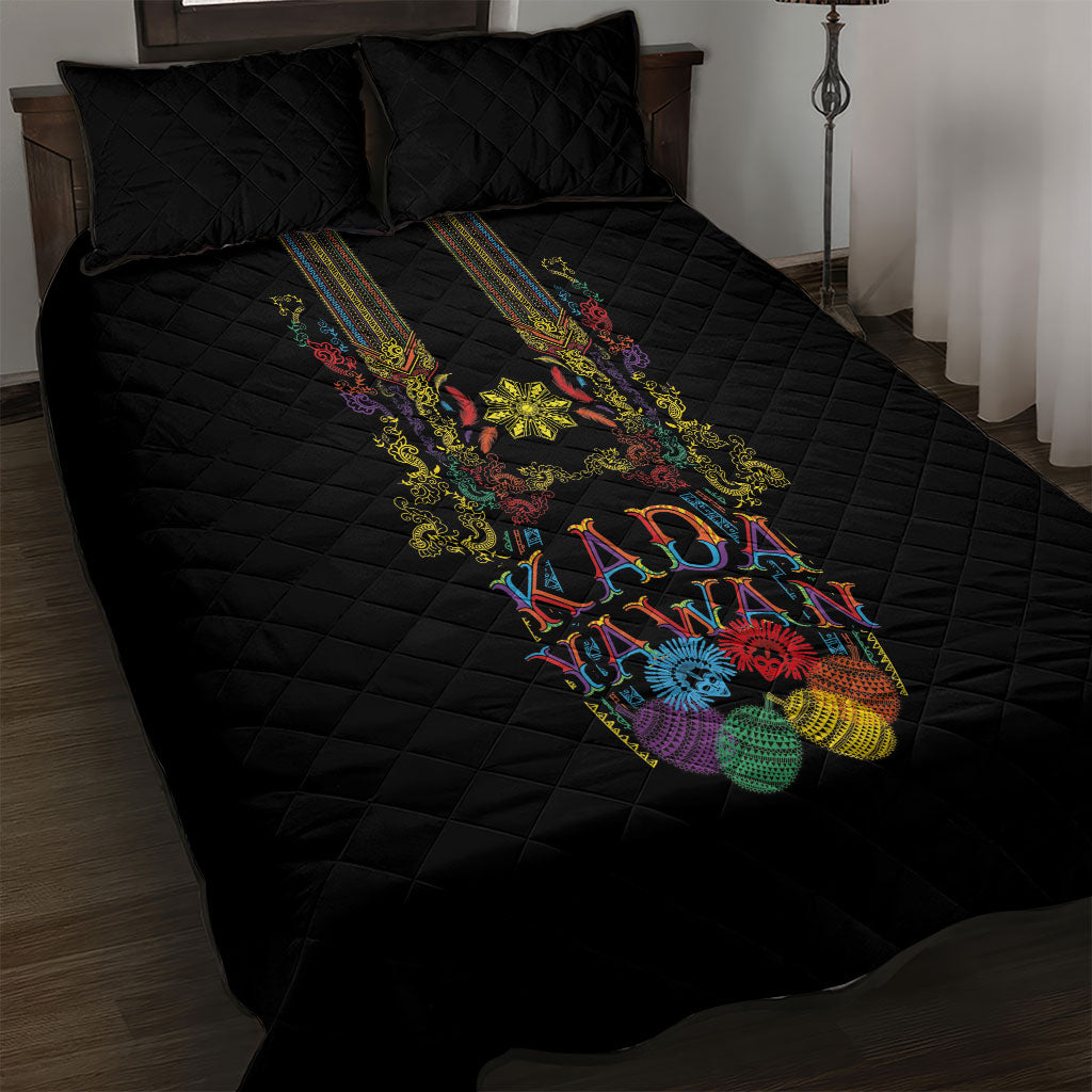 Philippines Kadayawan Festival Quilt Bed Set Polynesian Tribal Art Barong Style
