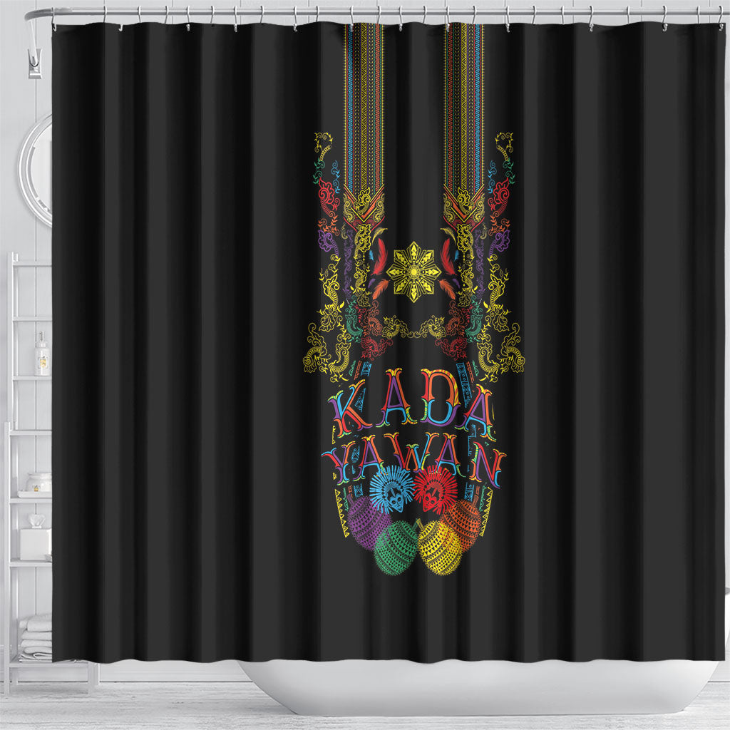 Philippines Kadayawan Festival Shower Curtain Polynesian Tribal Art Barong Style