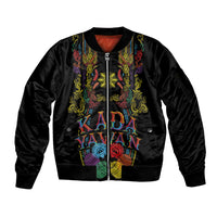 Philippines Kadayawan Festival Sleeve Zip Bomber Jacket Polynesian Tribal Art Barong Style