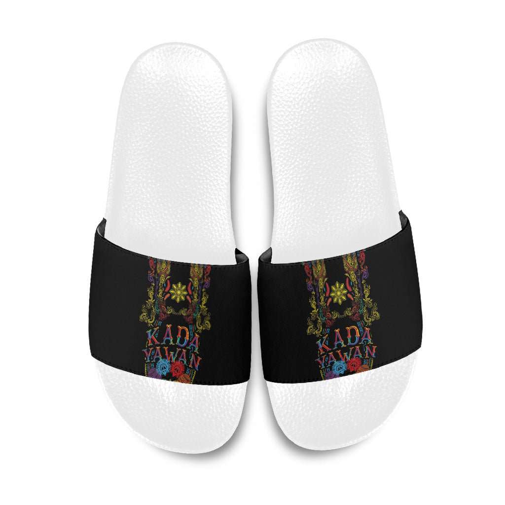 Philippines Kadayawan Festival Slide Sandals Polynesian Tribal Art Barong Style