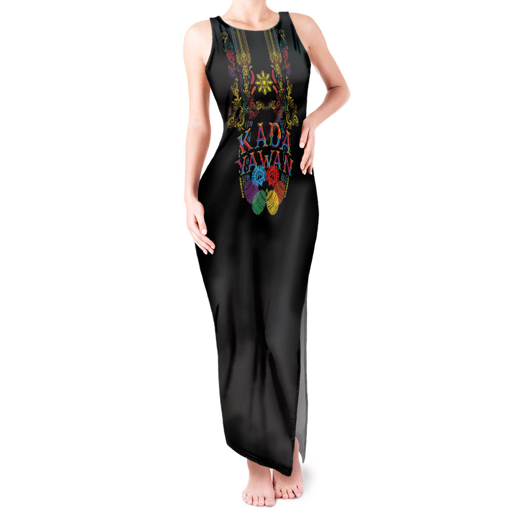 Philippines Kadayawan Festival Tank Maxi Dress Polynesian Tribal Art Barong Style