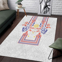 Philippines Barong Style Area Rug Polynesian Kakau Art Tattoos with Tribal Filipino Sun