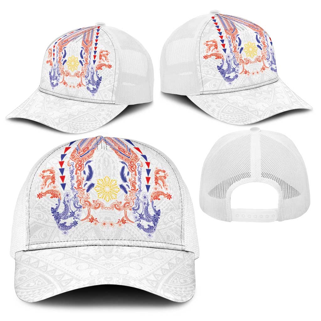 Philippines Barong Style Baseball Net Cap Polynesian Kakau Art Tattoos with Tribal Filipino Sun