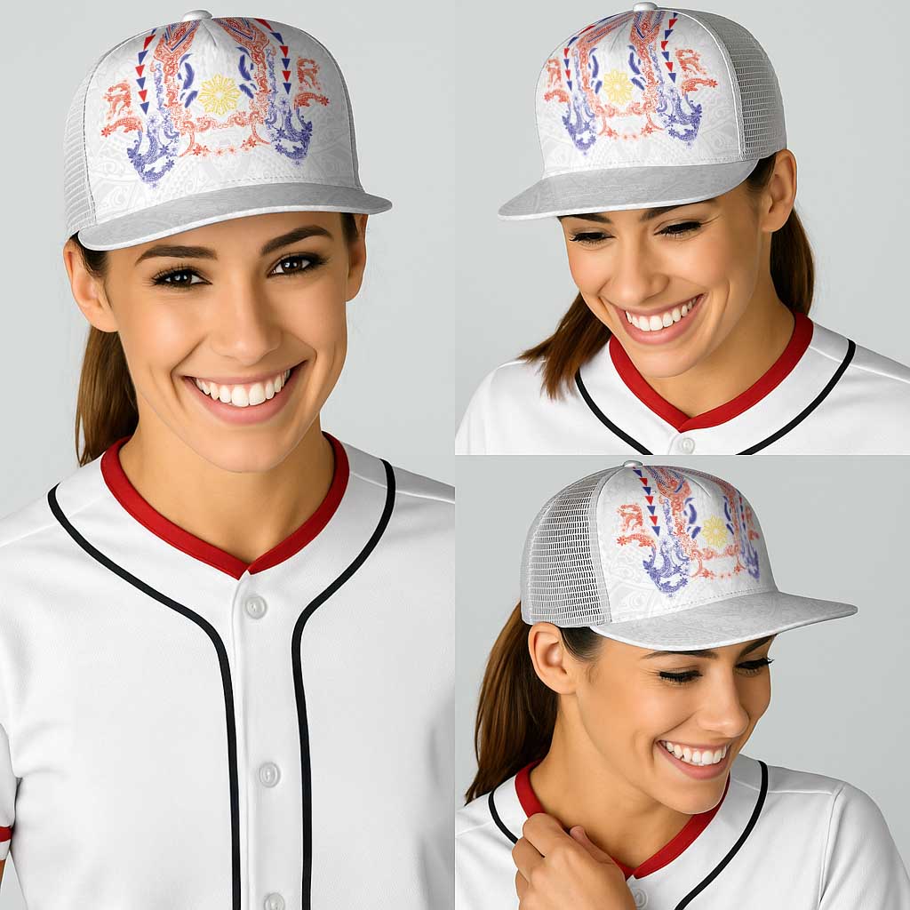 Philippines Barong Style Baseball Net Cap Polynesian Kakau Art Tattoos with Tribal Filipino Sun