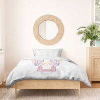 Philippines Barong Style Bedding Set Polynesian Kakau Art Tattoos with Tribal Filipino Sun