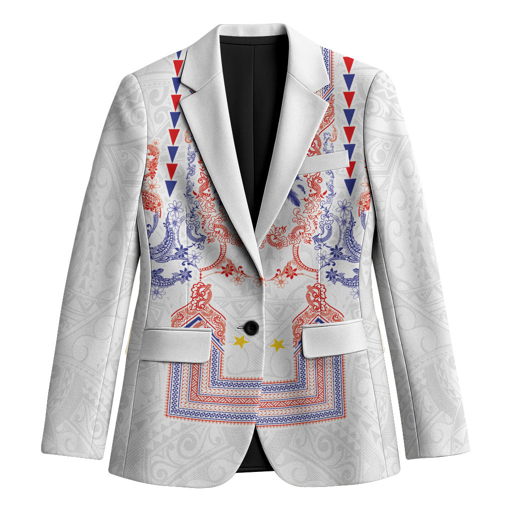 Philippines Barong Style Blazer Polynesian Kakau Art Tattoos with Tribal Filipino Sun