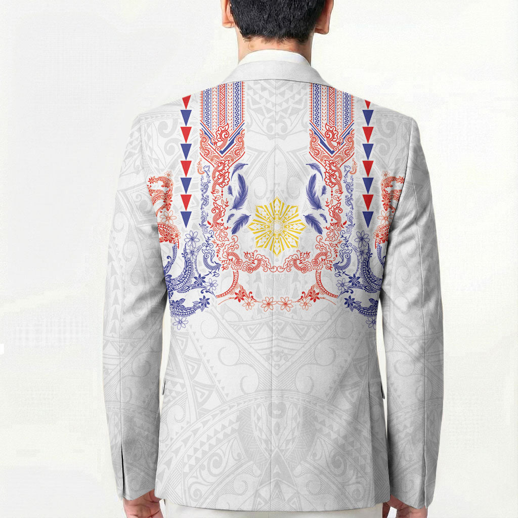 Philippines Barong Style Blazer Polynesian Kakau Art Tattoos with Tribal Filipino Sun