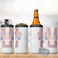 Philippines Barong Style 4 in 1 Can Cooler Tumbler Polynesian Kakau Art Tattoos with Tribal Filipino Sun