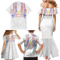 Philippines Barong Style Family Matching Mermaid Dress and Hawaiian Shirt Polynesian Kakau Art Tattoos with Tribal Filipino Sun LT03 - Polynesian Pride