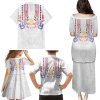 Philippines Barong Style Family Matching Puletasi and Hawaiian Shirt Polynesian Kakau Art Tattoos with Tribal Filipino Sun LT03 - Polynesian Pride