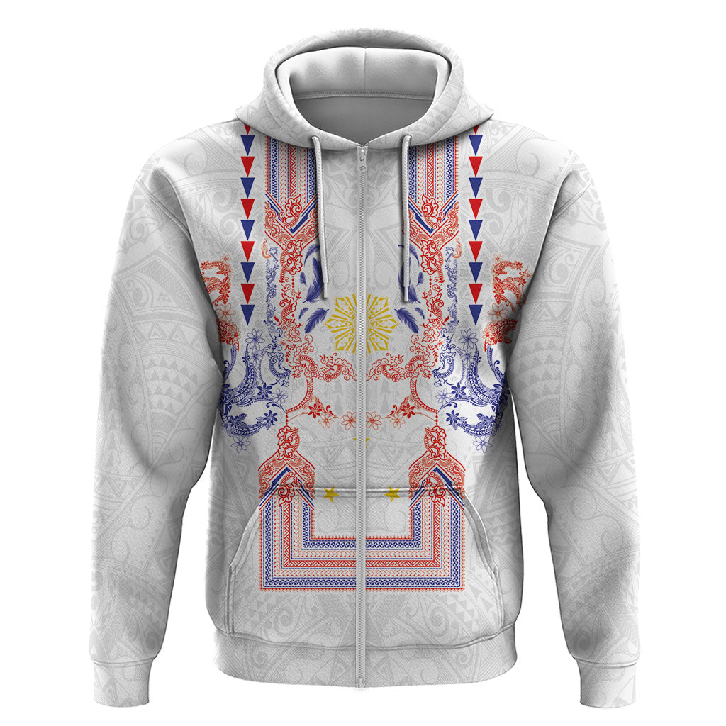 Philippines Barong Style Hoodie Polynesian Kakau Art Tattoos with Tribal Filipino Sun