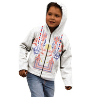 Philippines Barong Style Kid Hoodie Polynesian Kakau Art Tattoos with Tribal Filipino Sun