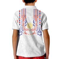 Philippines Barong Style Kid Polo Shirt Polynesian Kakau Art Tattoos with Tribal Filipino Sun