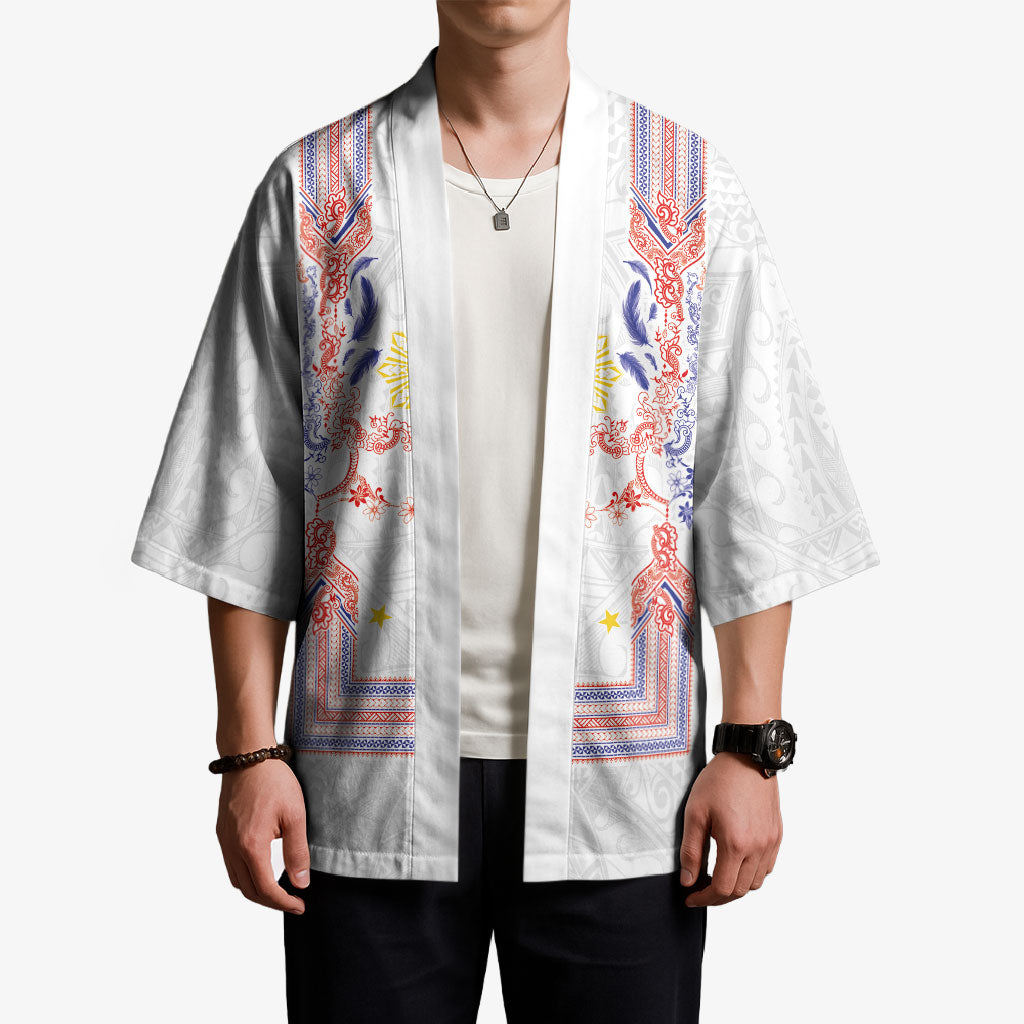 Philippines Barong Style Kimono Polynesian Kakau Art Tattoos with Tribal Filipino Sun