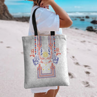 Philippines Barong Style Tote Bag Polynesian Kakau Art Tattoos with Tribal Filipino Sun