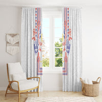 Philippines Barong Style Window Curtain Polynesian Kakau Art Tattoos with Tribal Filipino Sun