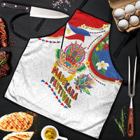 Philippines MassKara Festival Apron Smile Masks with Hawaiian Art Pattern and Tropical Plants
