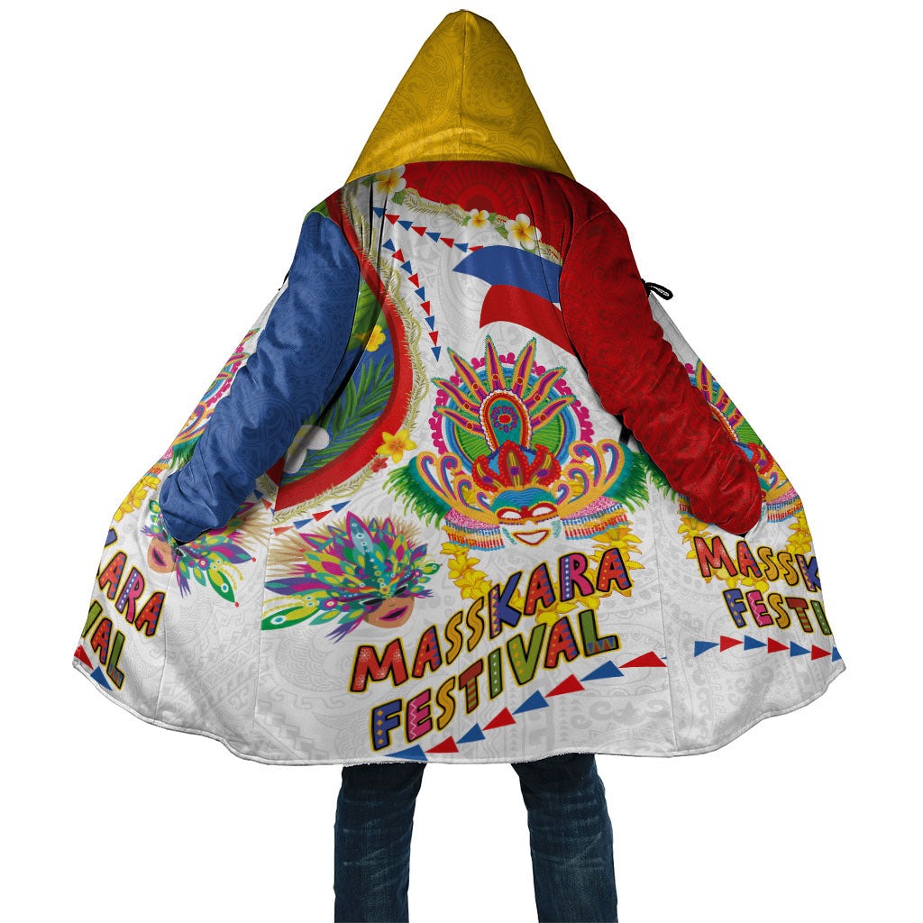 Philippines MassKara Festival Cloak Smile Masks with Hawaiian Art Pattern and Tropical Plants