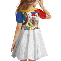 Philippines MassKara Festival Family Matching Off Shoulder Short Dress and Hawaiian Shirt Smile Masks with Hawaiian Art Pattern and Tropical Plants LT03 - Polynesian Pride