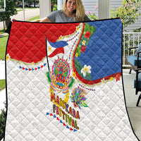 Philippines MassKara Festival Quilt Smile Masks with Hawaiian Art Pattern and Tropical Plants