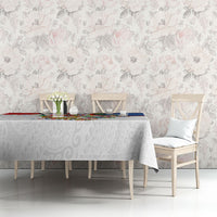 Philippines MassKara Festival Tablecloth Smile Masks with Hawaiian Art Pattern and Tropical Plants