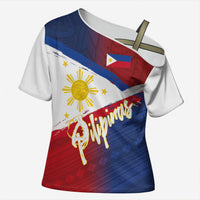 Philippines Basketball Custom Cross Shoulder Shirt Pilipinas Tribal Pattern