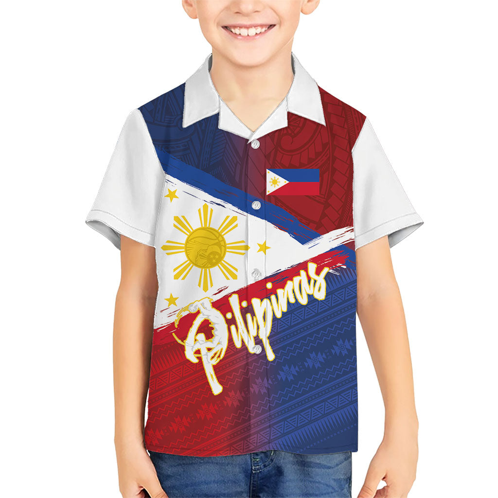 Philippines Basketball Custom Hawaiian Shirt Pilipinas Tribal Pattern