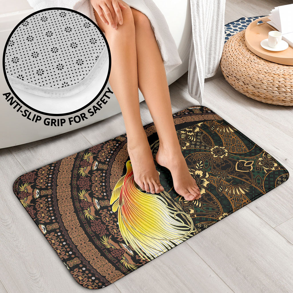 Papua New Guinea and Indonesia Batik Bathroom Set Bird of Paradise with Tribal Batik Patterns