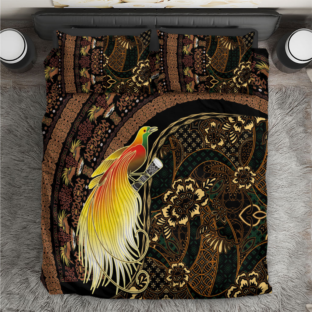 Papua New Guinea and Indonesia Batik Bedding Set Bird of Paradise with Tribal Batik Patterns LT03 Multicolor - Polynesian Pride