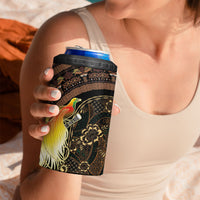 Papua New Guinea and Indonesia Batik 4 in 1 Can Cooler Tumbler Bird of Paradise with Tribal Batik Patterns
