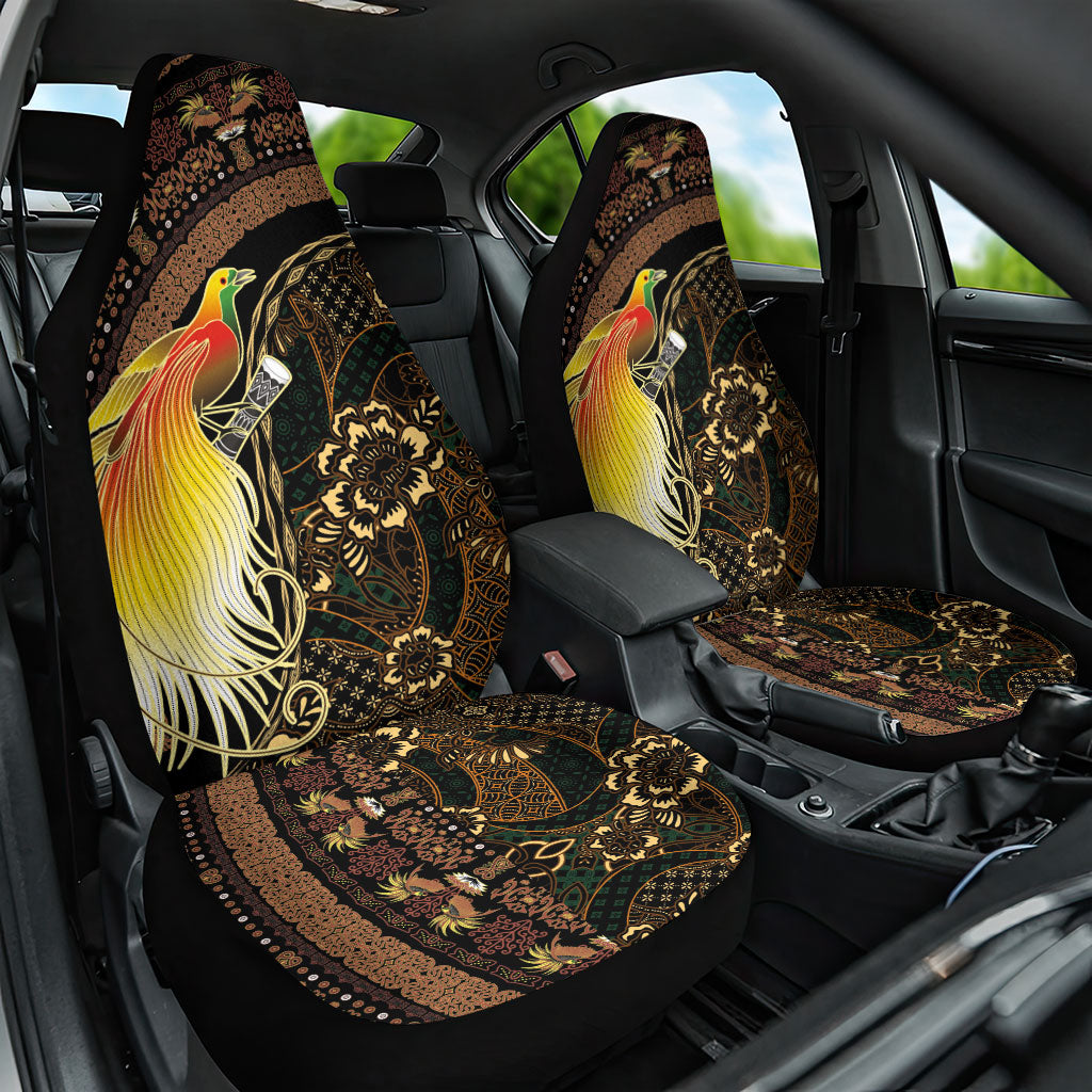 Papua New Guinea and Indonesia Batik Car Seat Cover Bird of Paradise with Tribal Batik Patterns
