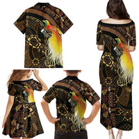 Papua New Guinea and Indonesia Batik Family Matching Puletasi and Hawaiian Shirt Bird of Paradise with Tribal Batik Patterns LT03 - Polynesian Pride