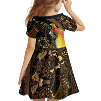 Papua New Guinea and Indonesia Batik Family Matching Summer Maxi Dress and Hawaiian Shirt Bird of Paradise with Tribal Batik Patterns LT03 - Polynesian Pride