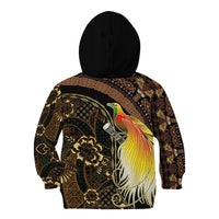 Papua New Guinea and Indonesia Batik Kid Hoodie Bird of Paradise with Tribal Batik Patterns