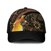 Papua New Guinea and Indonesia Batik Mesh Trucker Cap Bird of Paradise with Tribal Batik Patterns