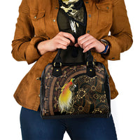 Papua New Guinea and Indonesia Batik Shoulder Handbag Bird of Paradise with Tribal Batik Patterns