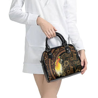 Papua New Guinea and Indonesia Batik Shoulder Handbag Bird of Paradise with Tribal Batik Patterns