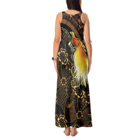 Papua New Guinea and Indonesia Batik Tank Maxi Dress Bird of Paradise with Tribal Batik Patterns