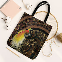 Papua New Guinea and Indonesia Batik Tote Bag Bird of Paradise with Tribal Batik Patterns