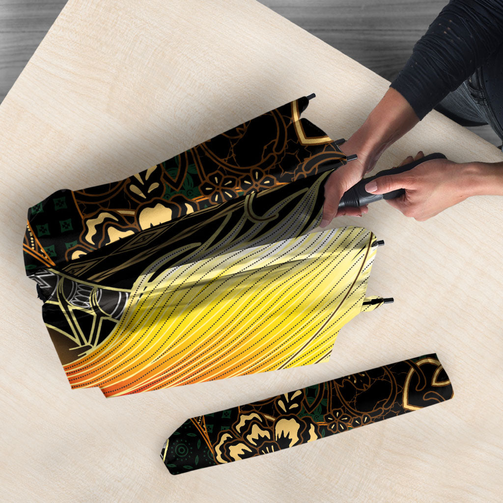 Papua New Guinea and Indonesia Batik Umbrella Bird of Paradise with Tribal Batik Patterns
