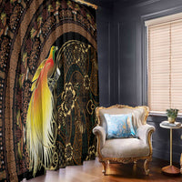 Papua New Guinea and Indonesia Batik Window Curtain Bird of Paradise with Tribal Batik Patterns